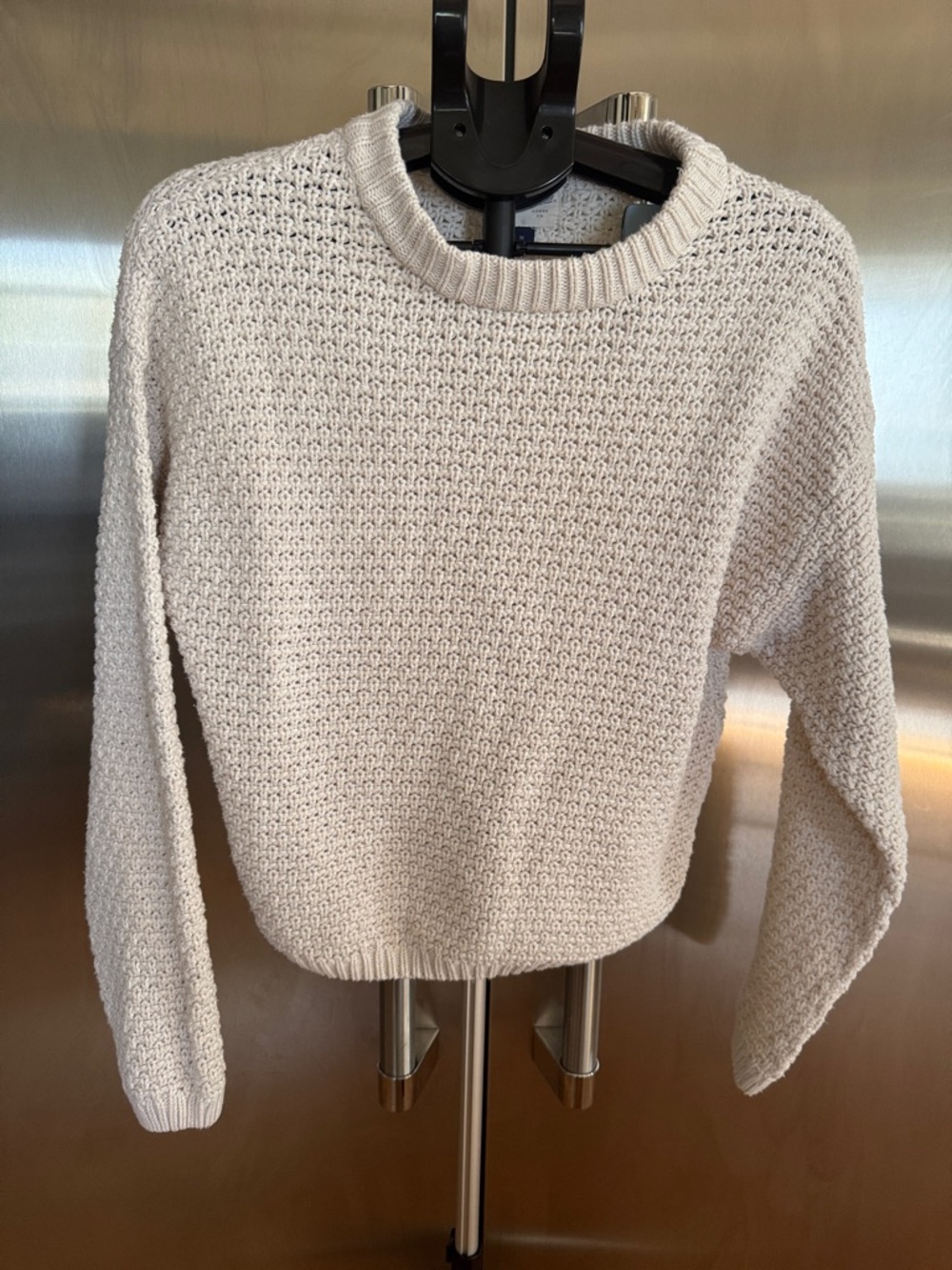 Universal Thread Cream Textured Crewneck Sweater